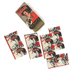 Vintage 1930's Box of 5 UNUSED DON JUAN Safety Razor Blades New Old Stock